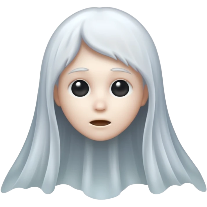 ghost with 3 hairs emoji