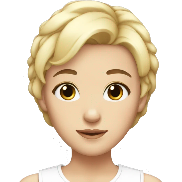 girl short hair white pretty eyes head only emoji