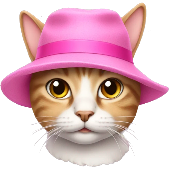 Cat wearing a pink hat emoji