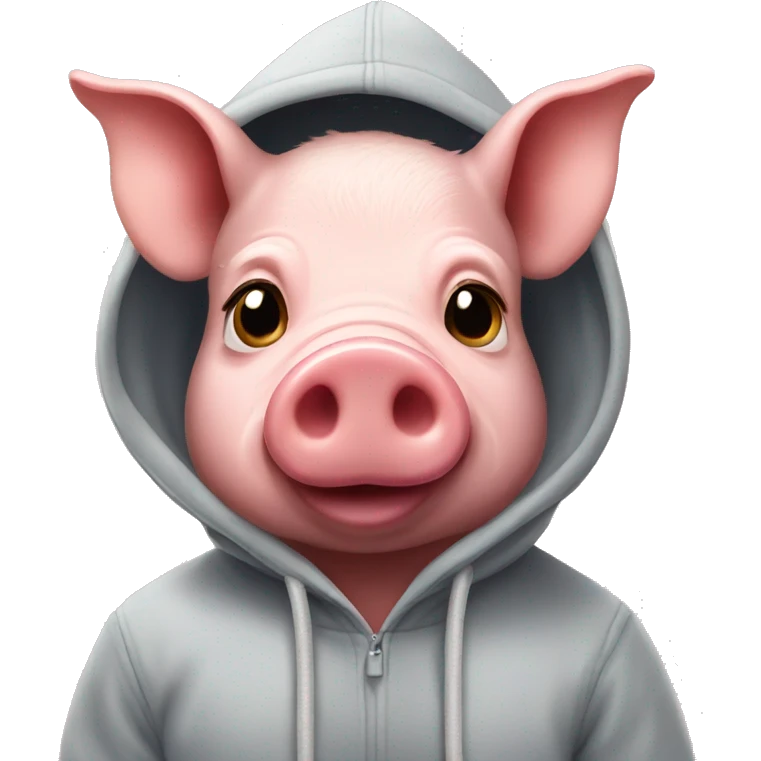 Pig wearing a hoodie emoji