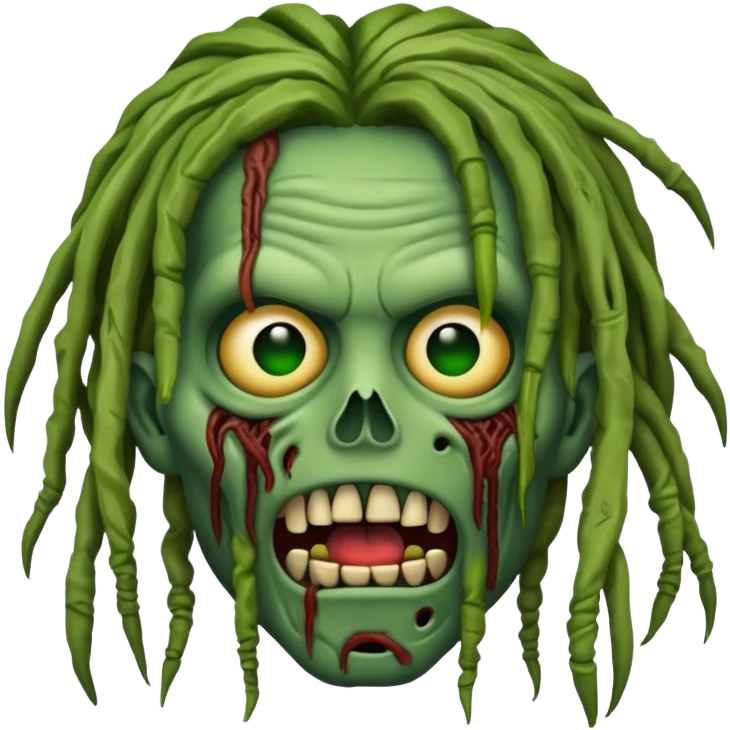 zombie emoji with dreads emoji