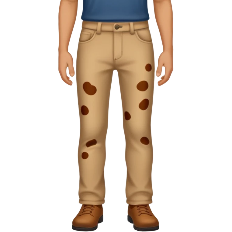 Man with brown spot on pants emoji