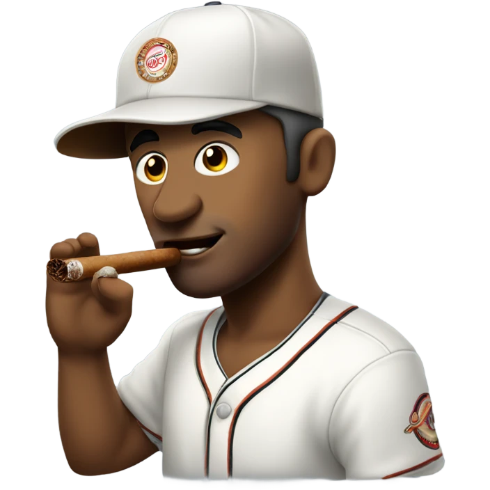 funny guy in baseball cap with cigar emoji