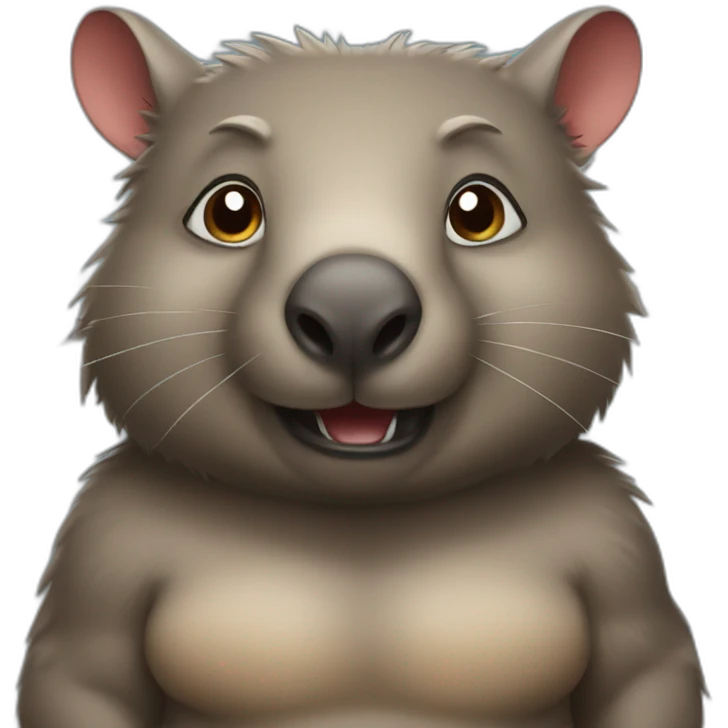 Wombat with six pack emoji