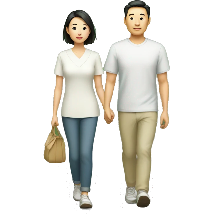 a Chinese couple taking a walk emoji