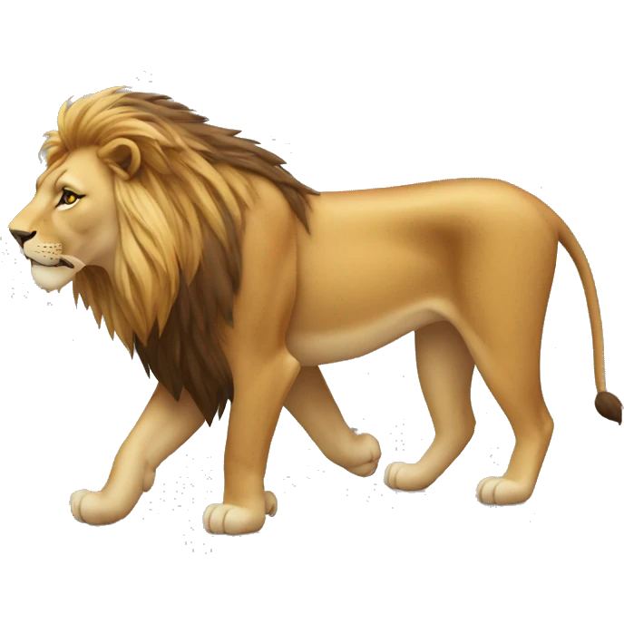 a lion walking in the jungle emoji