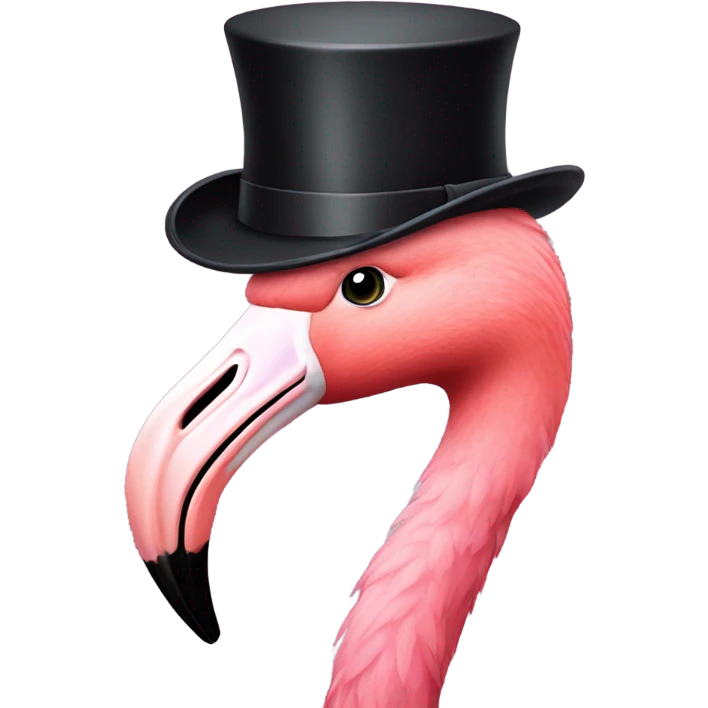 pink flamingo with top hat emoji