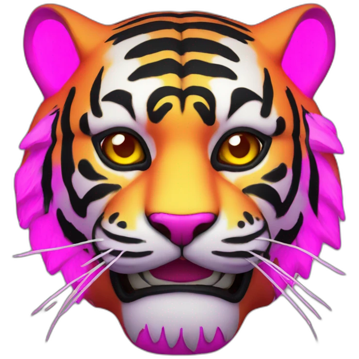 neon tiger Japanese mask emoji