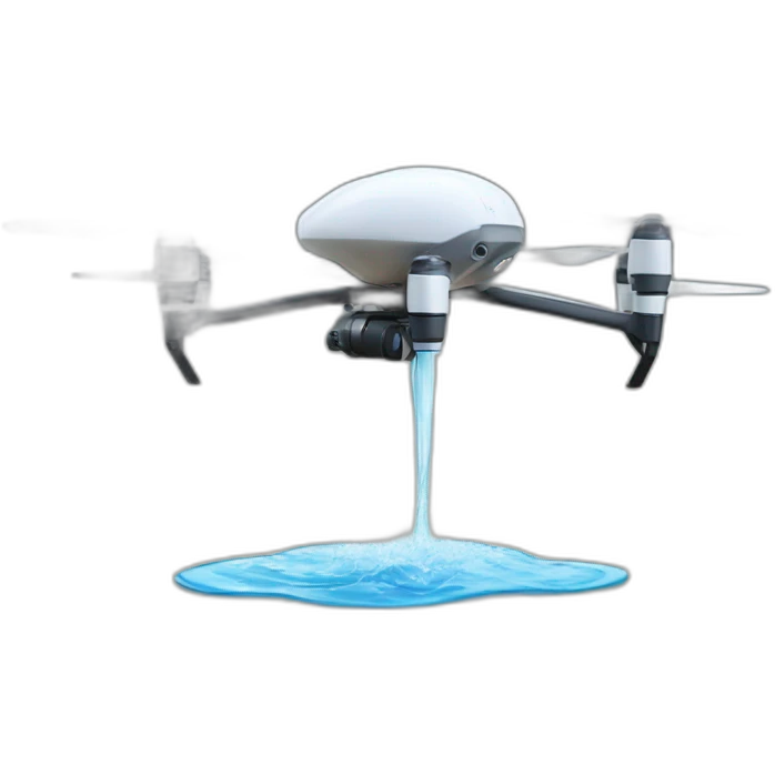 a drone that has a nozzle on it that sprays water emoji
