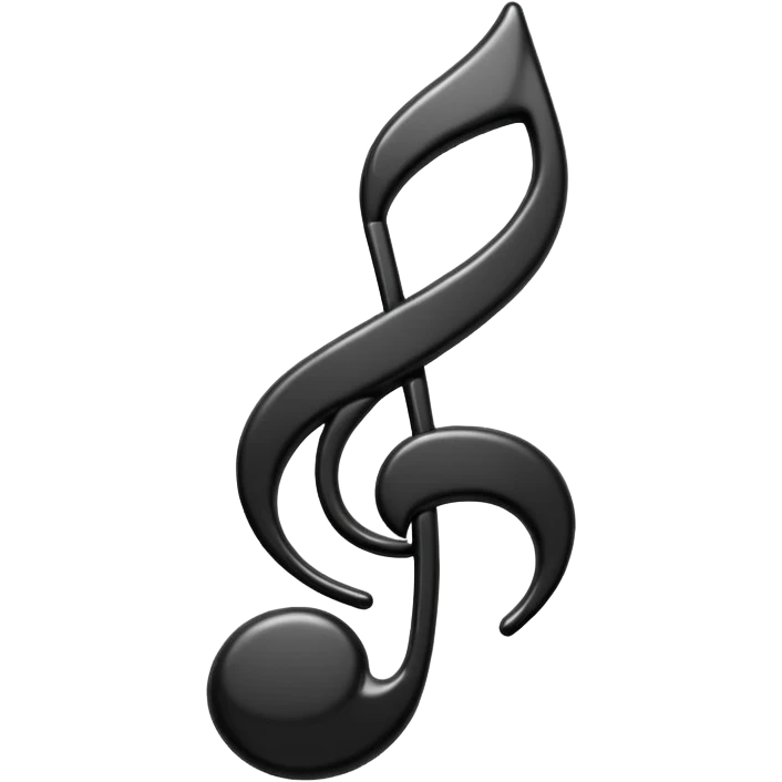 black simple music note re emoji