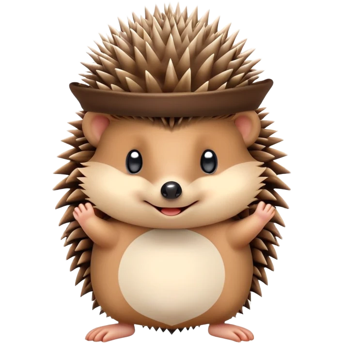hedgehog removing a hat emoji