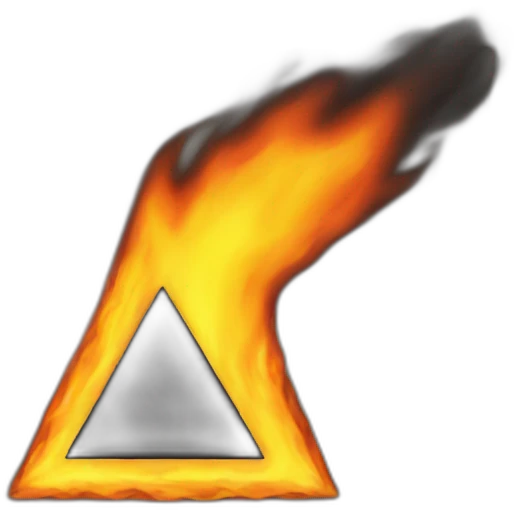 black triangle on fire emoji