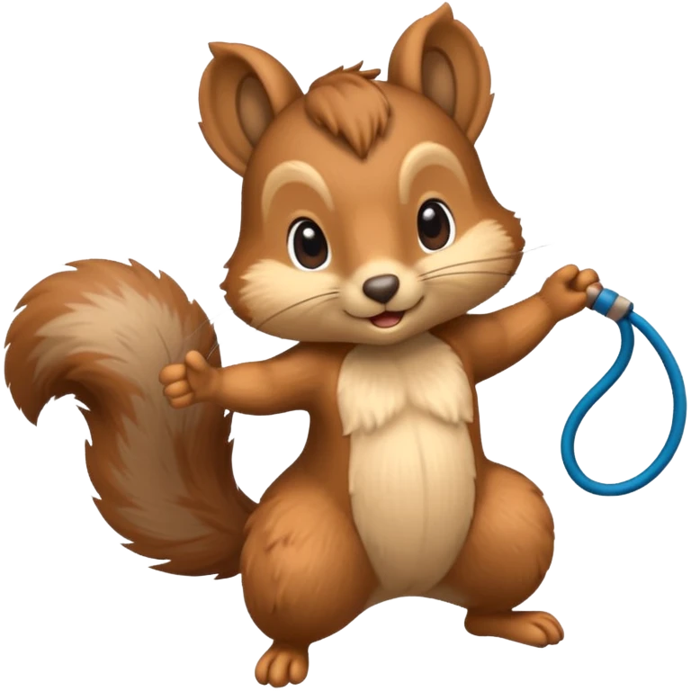 Squirrel playing skipping rope emoji