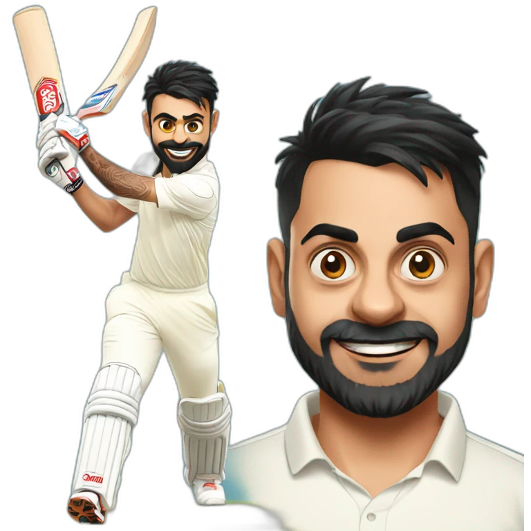 Virat Kohli playing cricket  emoji