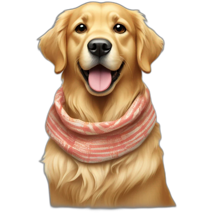 golden retriever dog wearing a Keffiyeh emoji
