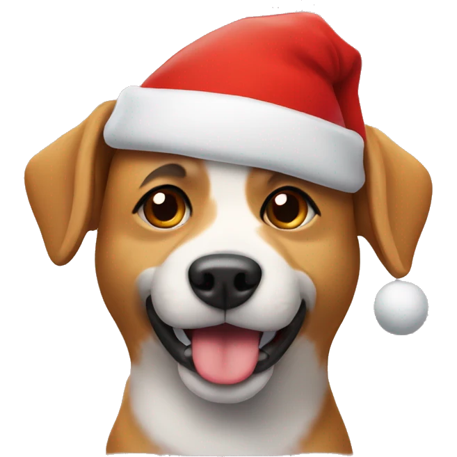 dog in santa claus hat emoji
