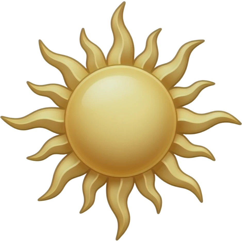n elegant golden sun emblem, inspired by renaissance art, soft radiant glow, feminine divine energy, flowing organic rays, fine line art mixed with soft painterly texture, warm gold and cream tones, minimal composition, luxurious and ethereal, transparent background no face emoji