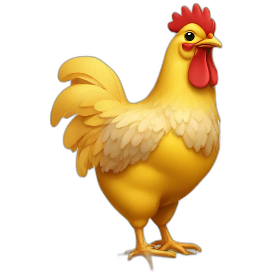chicken on top of a first place podium emoji