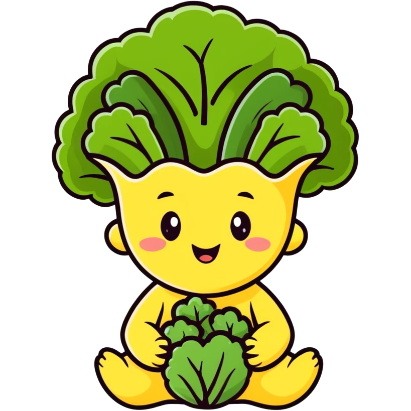 A baby broccoli not wearing a diaper emoji