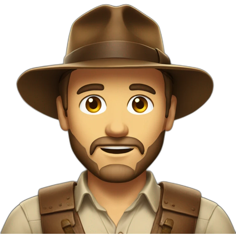 Indiana jones con barba de pocos dias emoji
