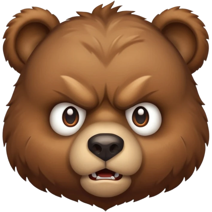 Angry  cute bear head emoji