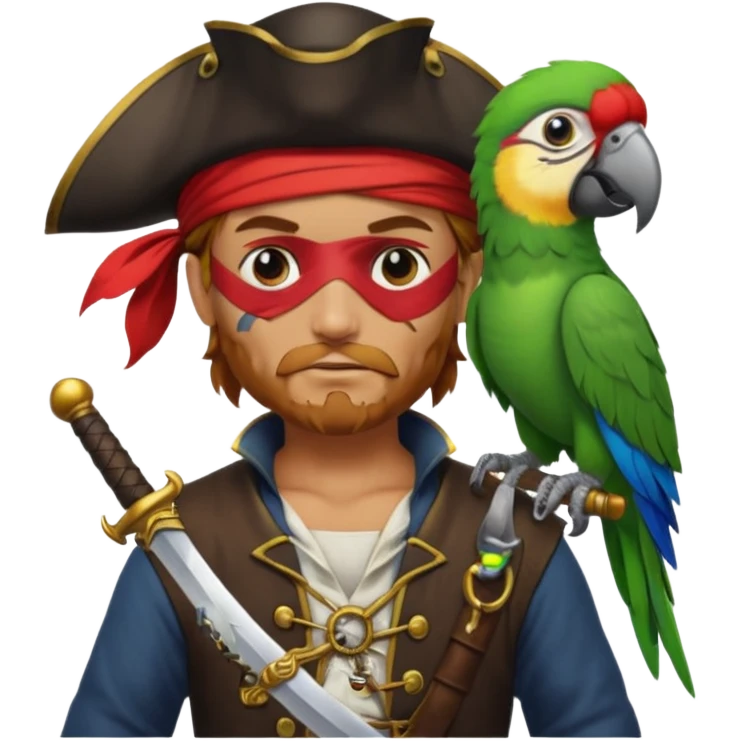 pirate and parrot emoji