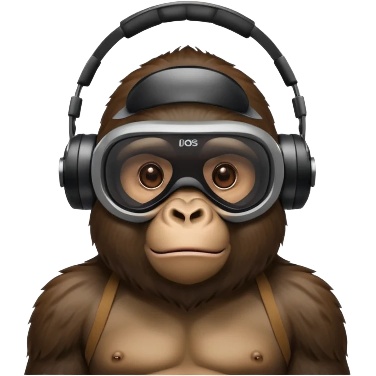 gorilla wearing a virtual reality headset emoji