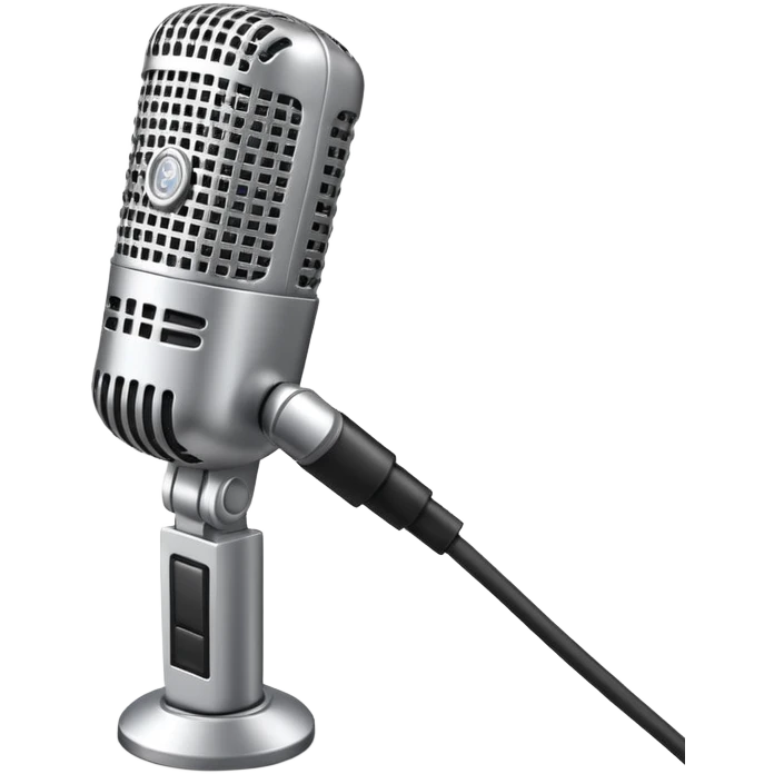 generate realistic detailed microphone in 3d style emoji