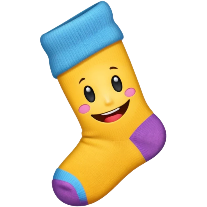 cute emoji of a worn-out sock with a hole at the big toe emoji