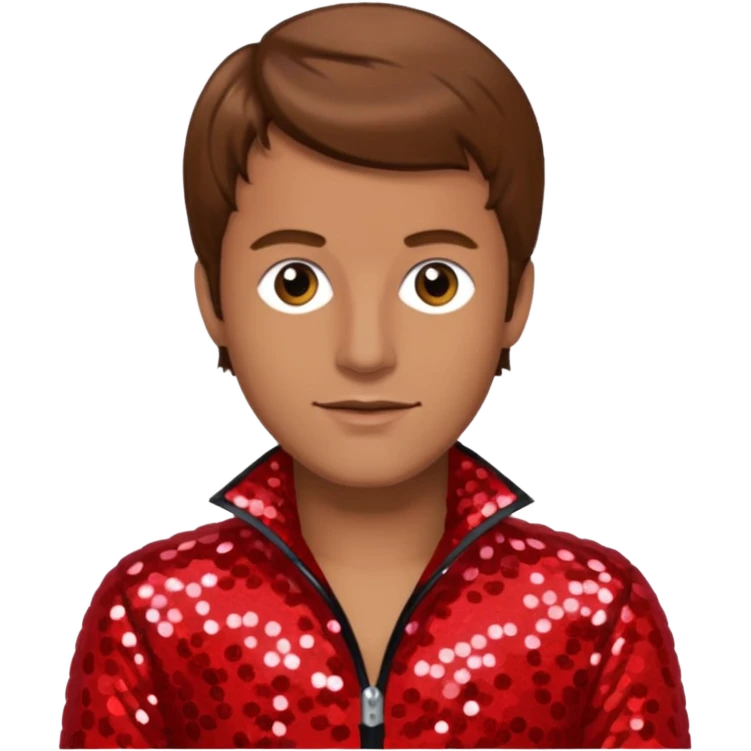 Peter Allen with Brown Hair, Red Sequin Outfit emoji