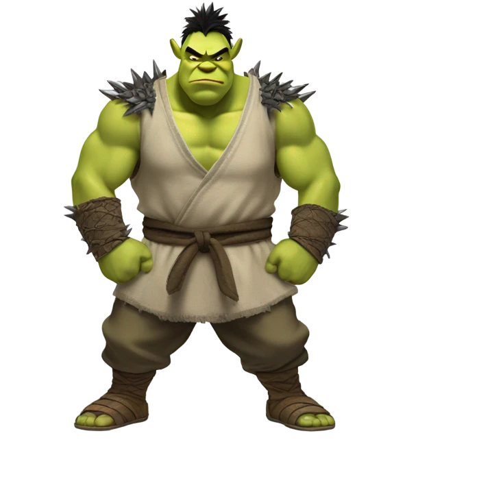 Shrek with goku anime emoji