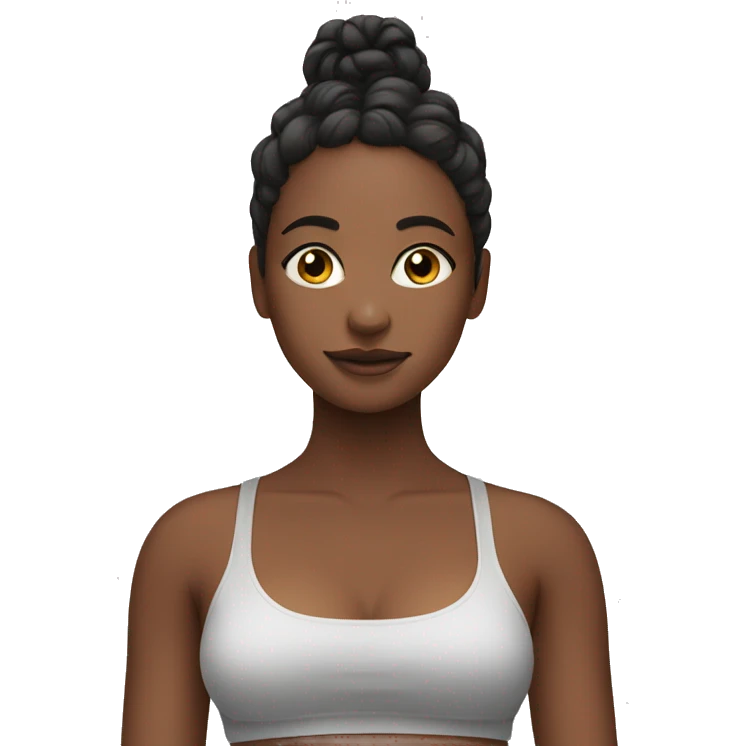 Girl with crop top stretching emoji