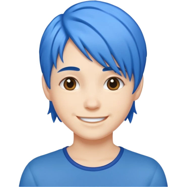 blue haired human emoji