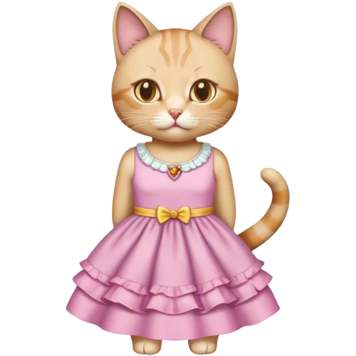 Cat wearing a dress emoji