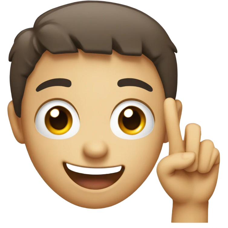 Smiling face emoji making 7 with hand emoji