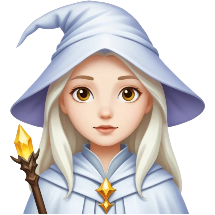 Pretty girl white wizard emoji