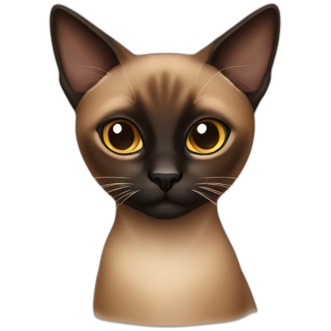 Brown and black siamese Cat emoji