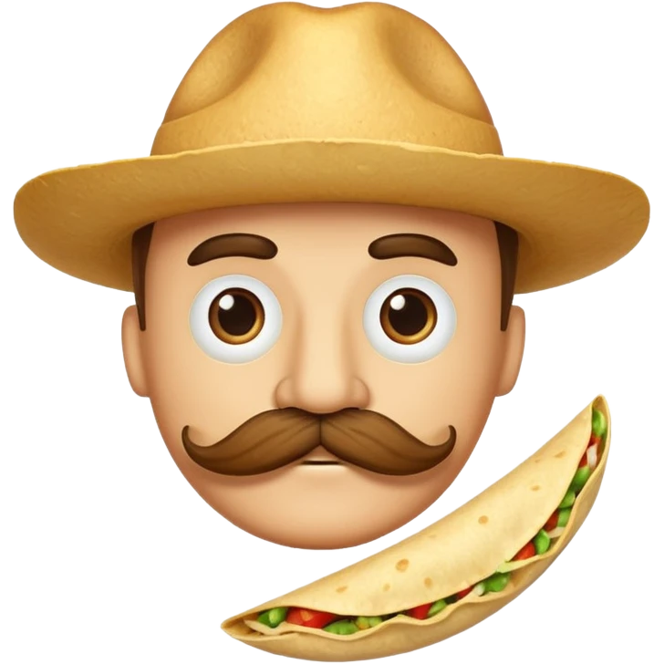 a fresh flour tortilla with a  mustache emoji