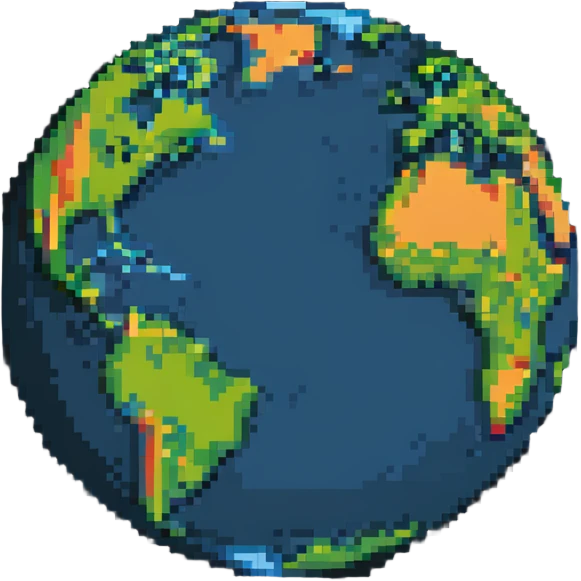 pixel Earth planet emoji