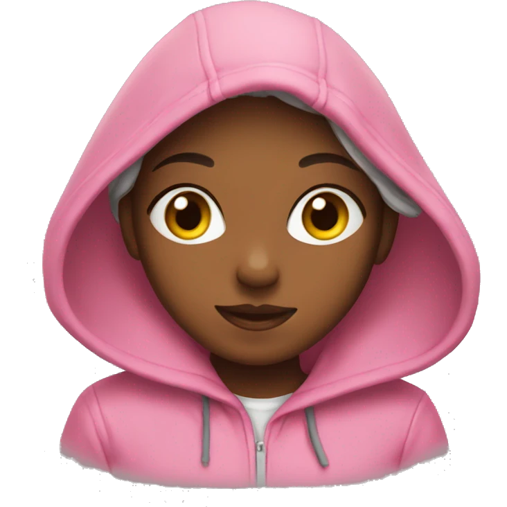 Girl wearing pink hoodie emoji