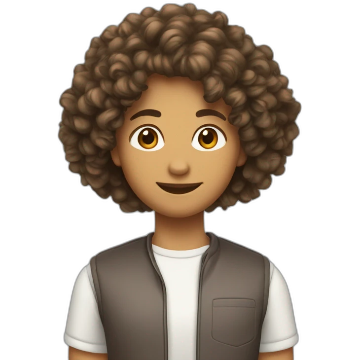 brun cheveux bouclés emoji