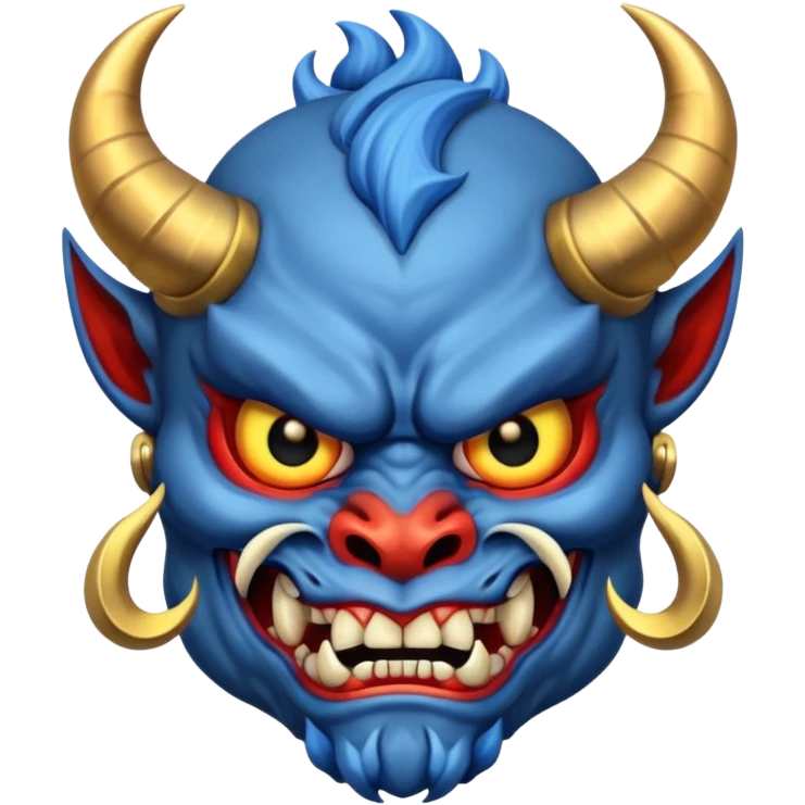 blue oni with black eye ball and gold iris emoji