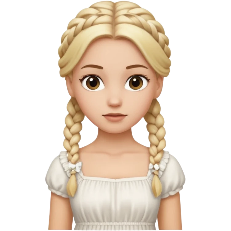 white girl 10 blonde braids full braided hair  emoji
