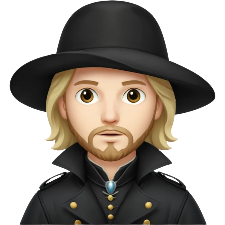 Athos, musketeer in black trench coat emoji