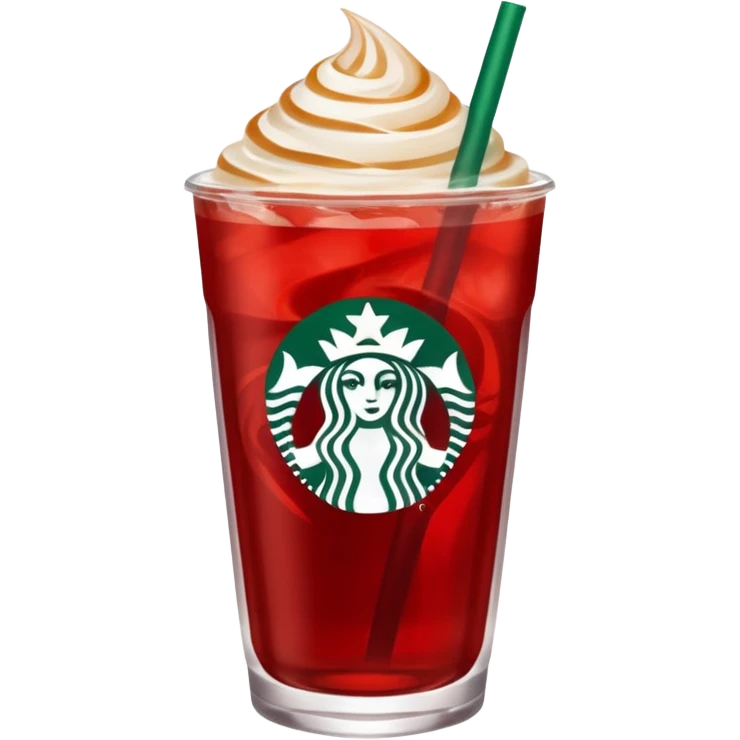 a red drink in a Starbucks glass  emoji