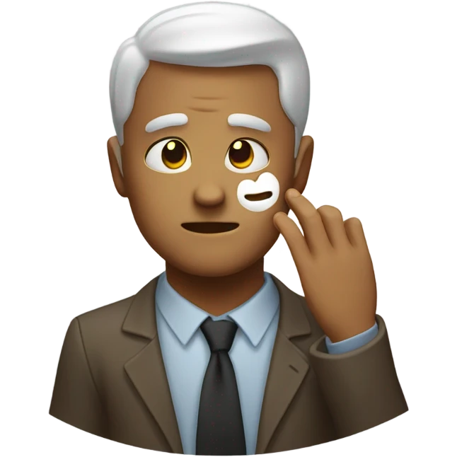 half human half skull face that claps his hand on his forhan emoji