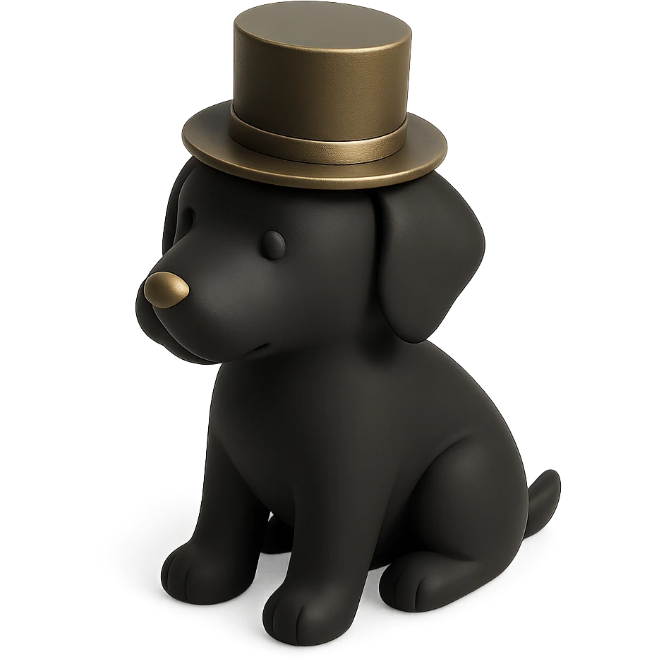 dog with tophat emoji