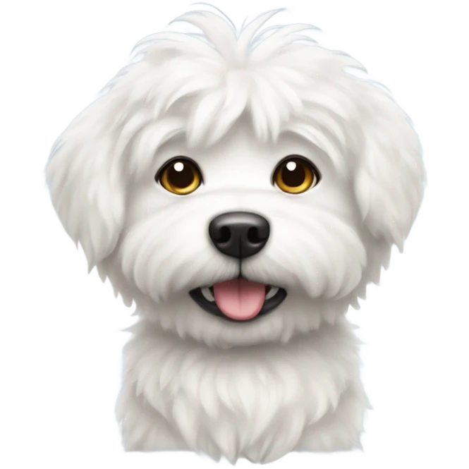 fluffy white dog with a bow  emoji