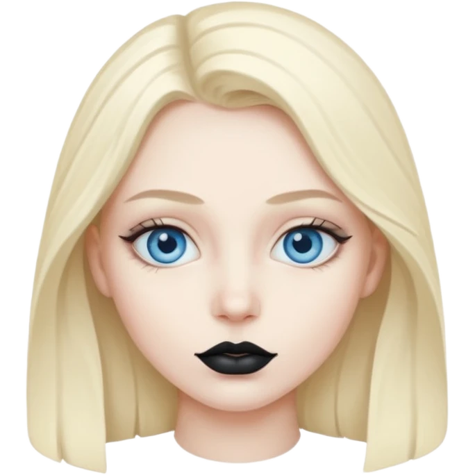 A 67 color blue black eye and lips. emoji