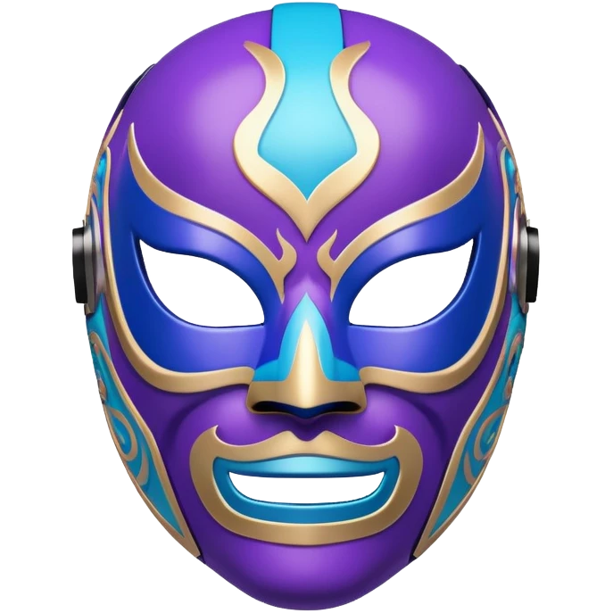 A luchador wrestling mask in purple and blue colors with intricate design emoji